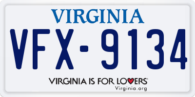 VA license plate VFX9134