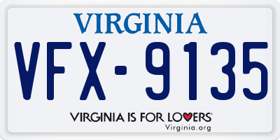 VA license plate VFX9135