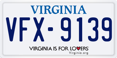 VA license plate VFX9139