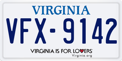 VA license plate VFX9142