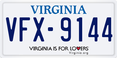 VA license plate VFX9144