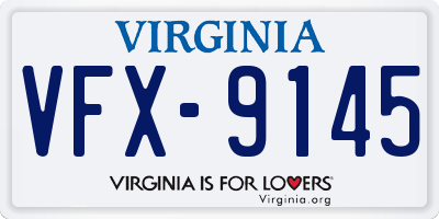 VA license plate VFX9145