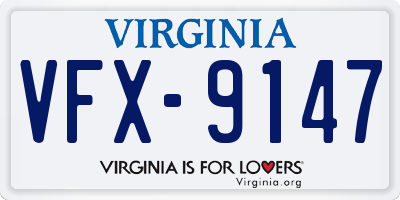 VA license plate VFX9147