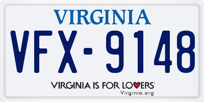 VA license plate VFX9148