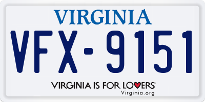 VA license plate VFX9151