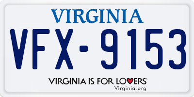 VA license plate VFX9153