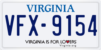 VA license plate VFX9154