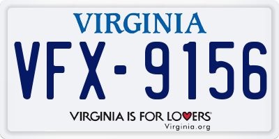 VA license plate VFX9156