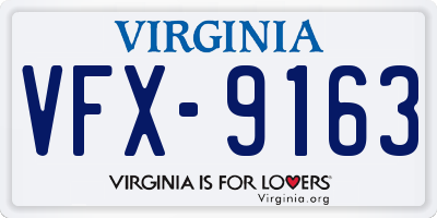 VA license plate VFX9163