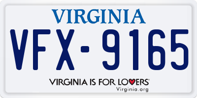 VA license plate VFX9165