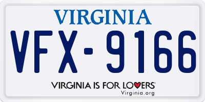 VA license plate VFX9166