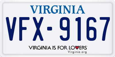 VA license plate VFX9167