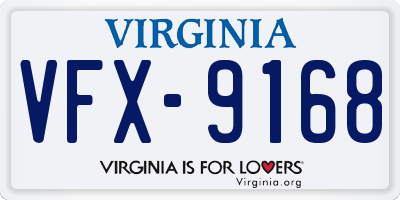 VA license plate VFX9168