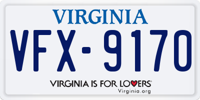 VA license plate VFX9170