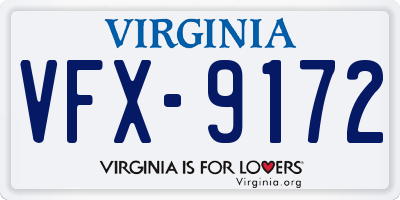 VA license plate VFX9172