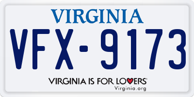 VA license plate VFX9173