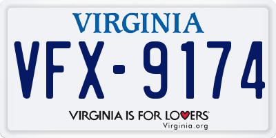 VA license plate VFX9174