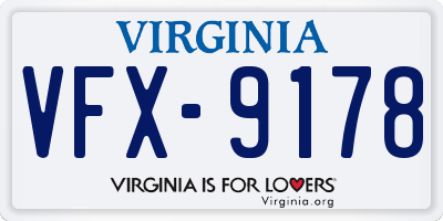 VA license plate VFX9178