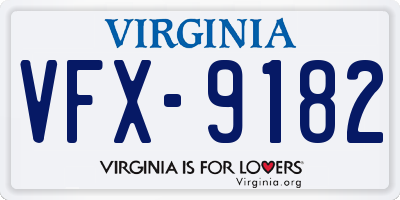 VA license plate VFX9182