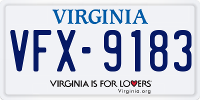 VA license plate VFX9183
