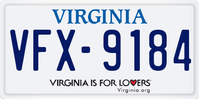 VA license plate VFX9184