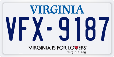VA license plate VFX9187