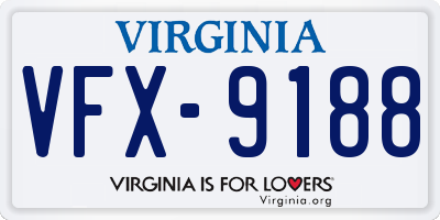 VA license plate VFX9188