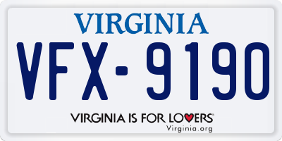 VA license plate VFX9190
