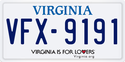 VA license plate VFX9191