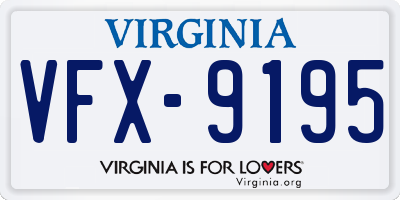 VA license plate VFX9195