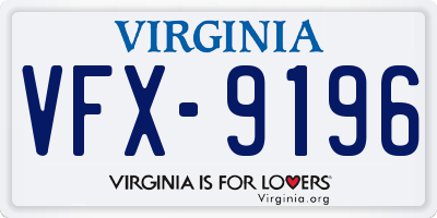 VA license plate VFX9196