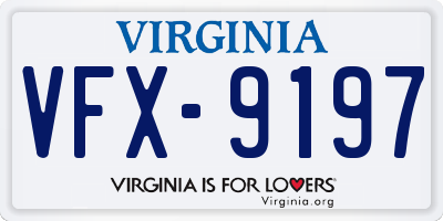VA license plate VFX9197