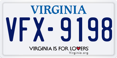 VA license plate VFX9198