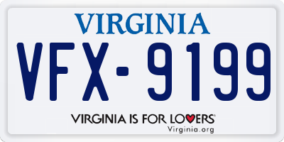 VA license plate VFX9199