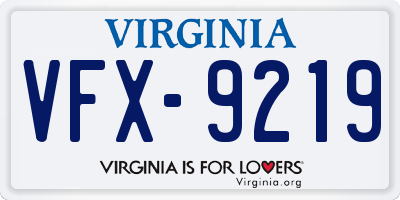 VA license plate VFX9219