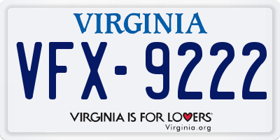 VA license plate VFX9222