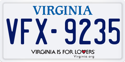 VA license plate VFX9235
