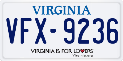 VA license plate VFX9236