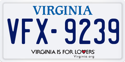 VA license plate VFX9239