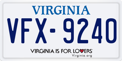 VA license plate VFX9240