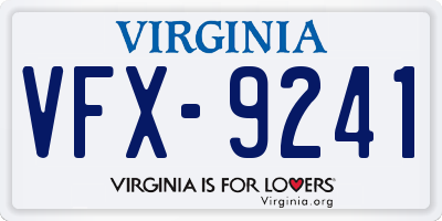 VA license plate VFX9241
