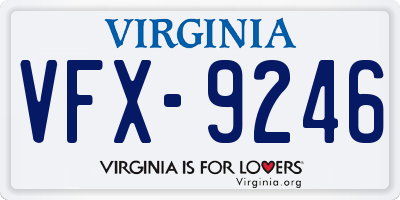 VA license plate VFX9246