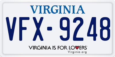VA license plate VFX9248