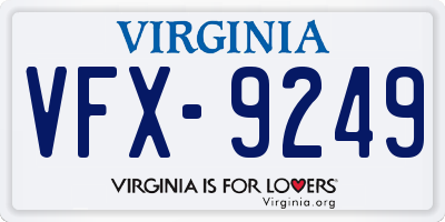 VA license plate VFX9249