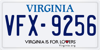 VA license plate VFX9256