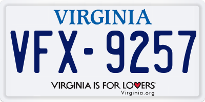 VA license plate VFX9257