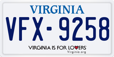 VA license plate VFX9258