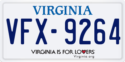 VA license plate VFX9264