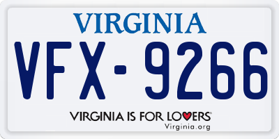 VA license plate VFX9266