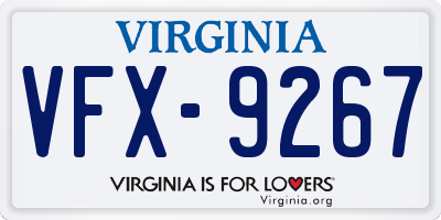 VA license plate VFX9267
